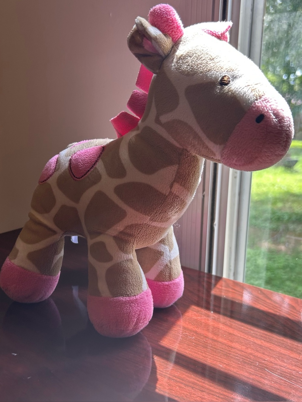 Tan & Pink Giraffe Jungle Plush Baby Stuffed Animal Soft Toy